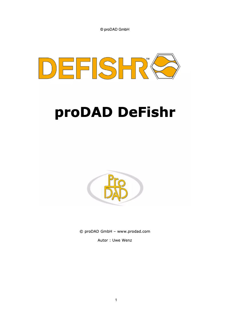 Page n°1 - Manuel utilisateur proDAD DeFishr V1