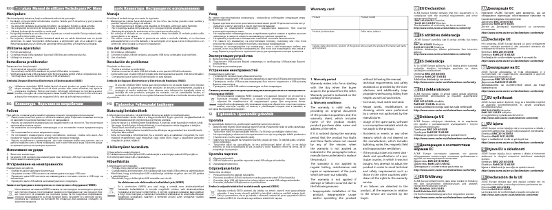 Page 1 de la notice Manuel utilisateur Acme KM10