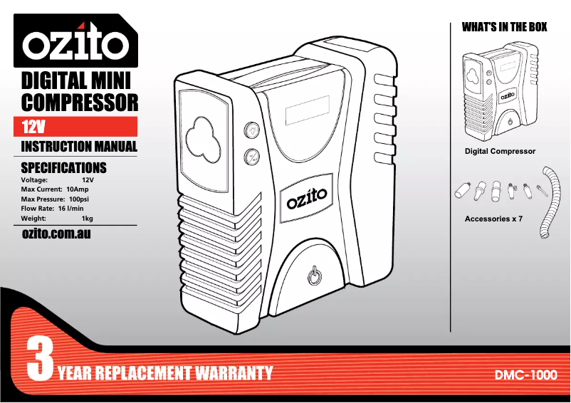Page 1 de la notice Manuel utilisateur Ozito DMC-1000