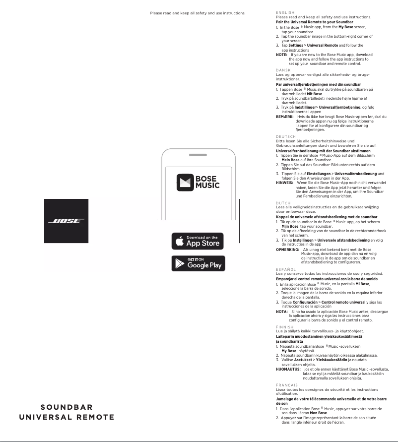 Image de la première page du manuel de l'appareil Soundbar