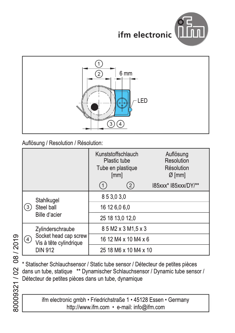 Page n°1 - Manuel utilisateur IFM I85008