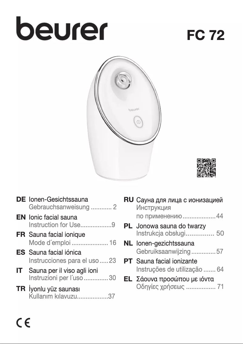 Image de la première page du manuel de l'appareil FC 72