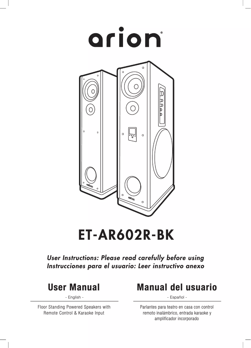 Image de la première page du manuel de l'appareil Arion ET-AR602R