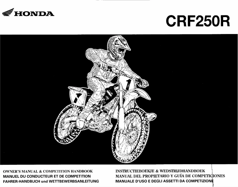 Image de la première page du manuel de l'appareil CRF250R