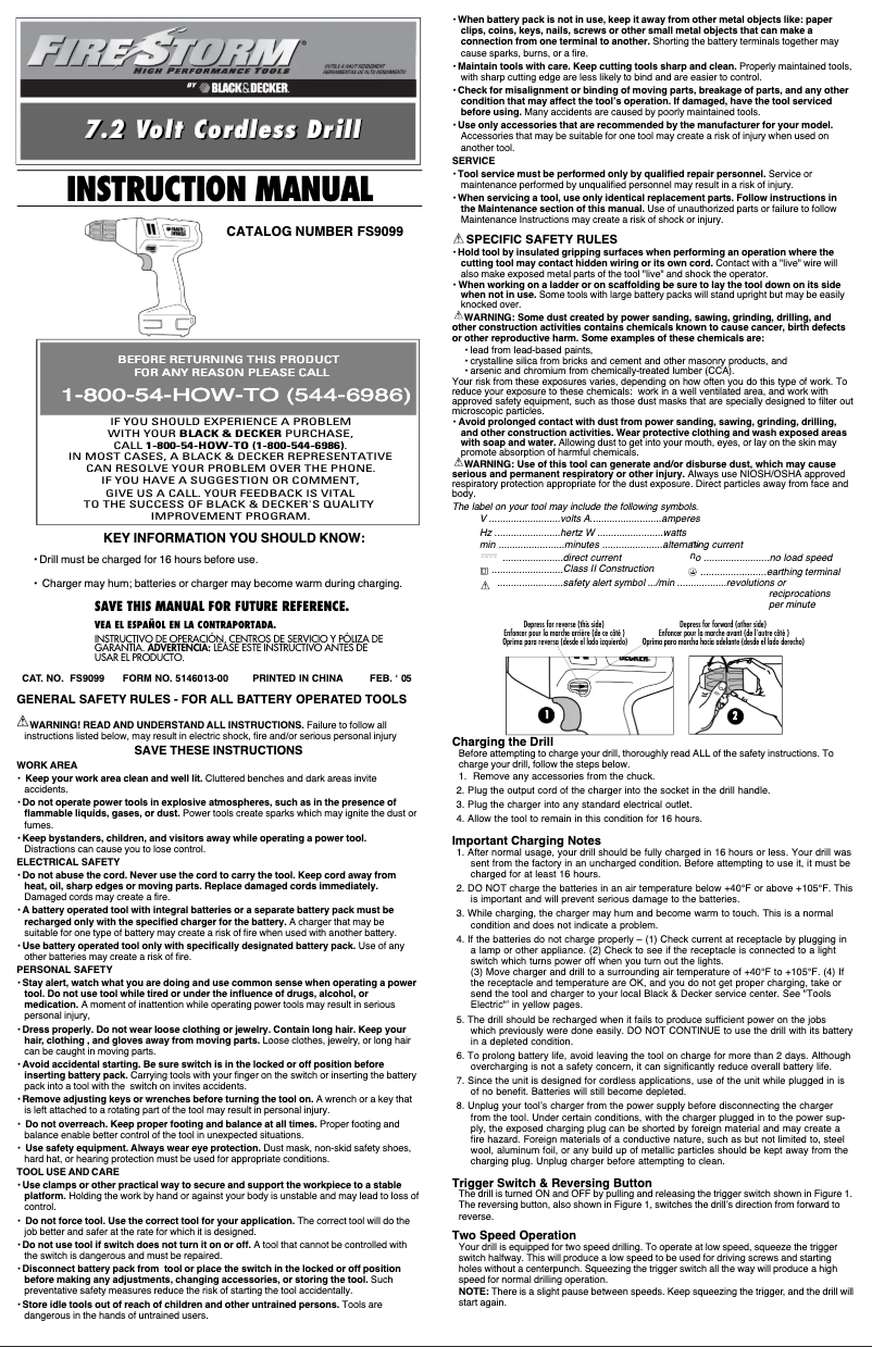 Page n°1 - Manuel utilisateur Black & Decker FS9099