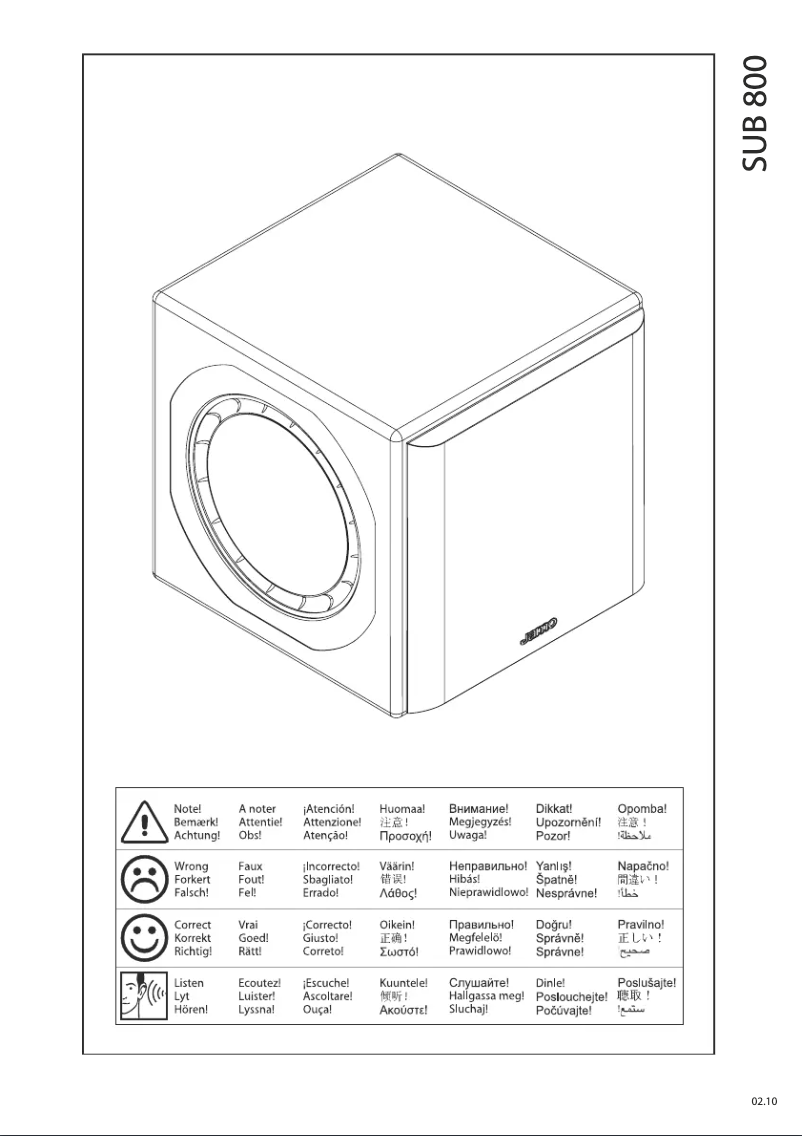 Página 1 del manual Manual de usuario Jamo SUB 800