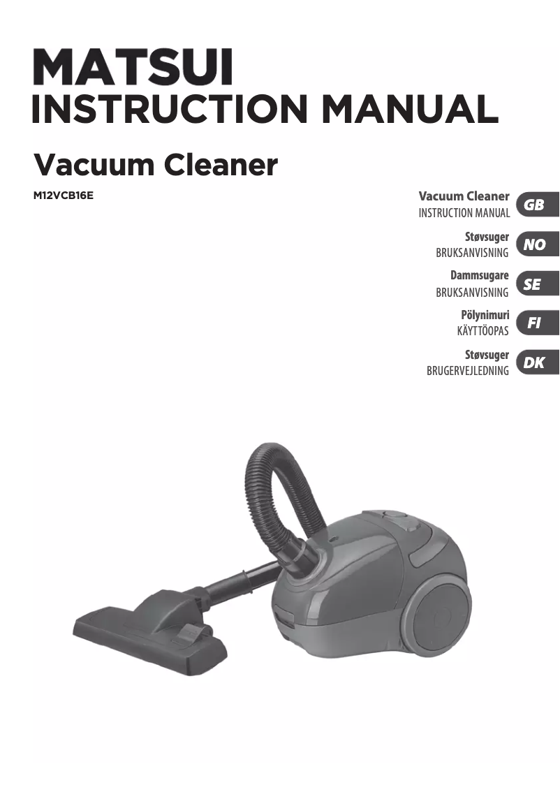 Image de la première page du manuel de l'appareil M12VCB16E