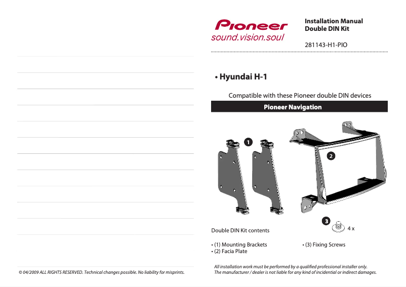 Page n°1 - Manuel utilisateur Pioneer 281143-H1-PIO