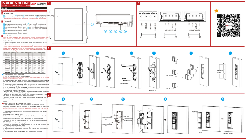 Página 1 del manual Guía de inicio rápido Hikvision DS-KD-TDE
