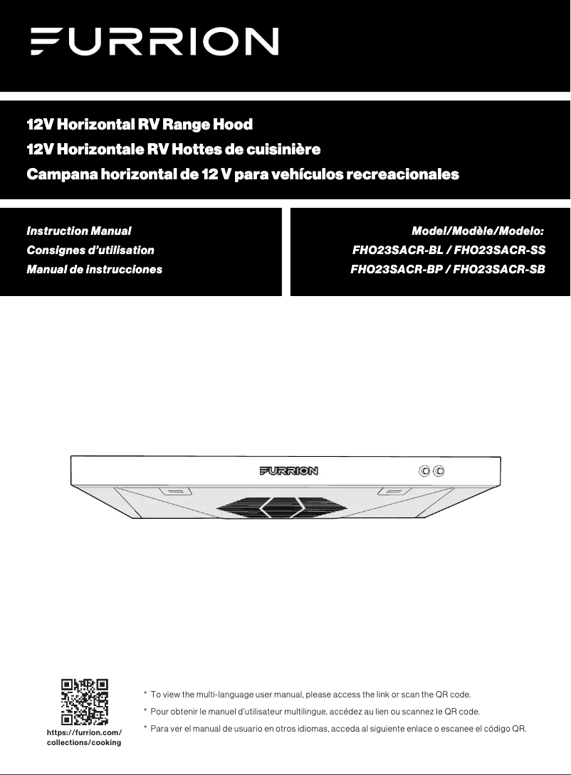 Image de la première page du manuel de l'appareil FHO23SACR-BL