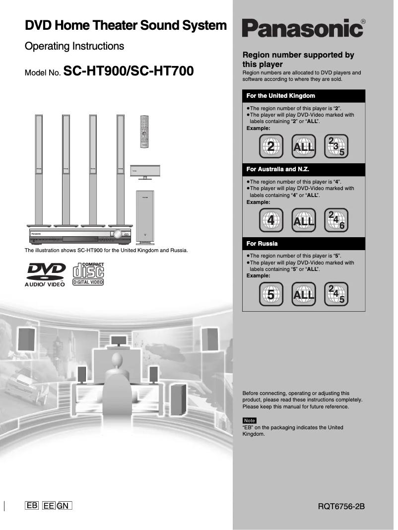 Image de la première page du manuel de l'appareil SC-HT700EE