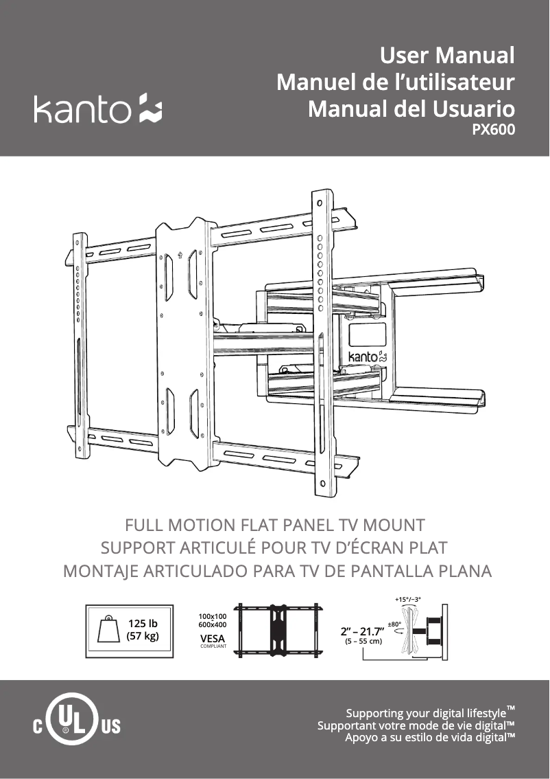 Page 1 de la notice Manuel utilisateur Kanto PX600