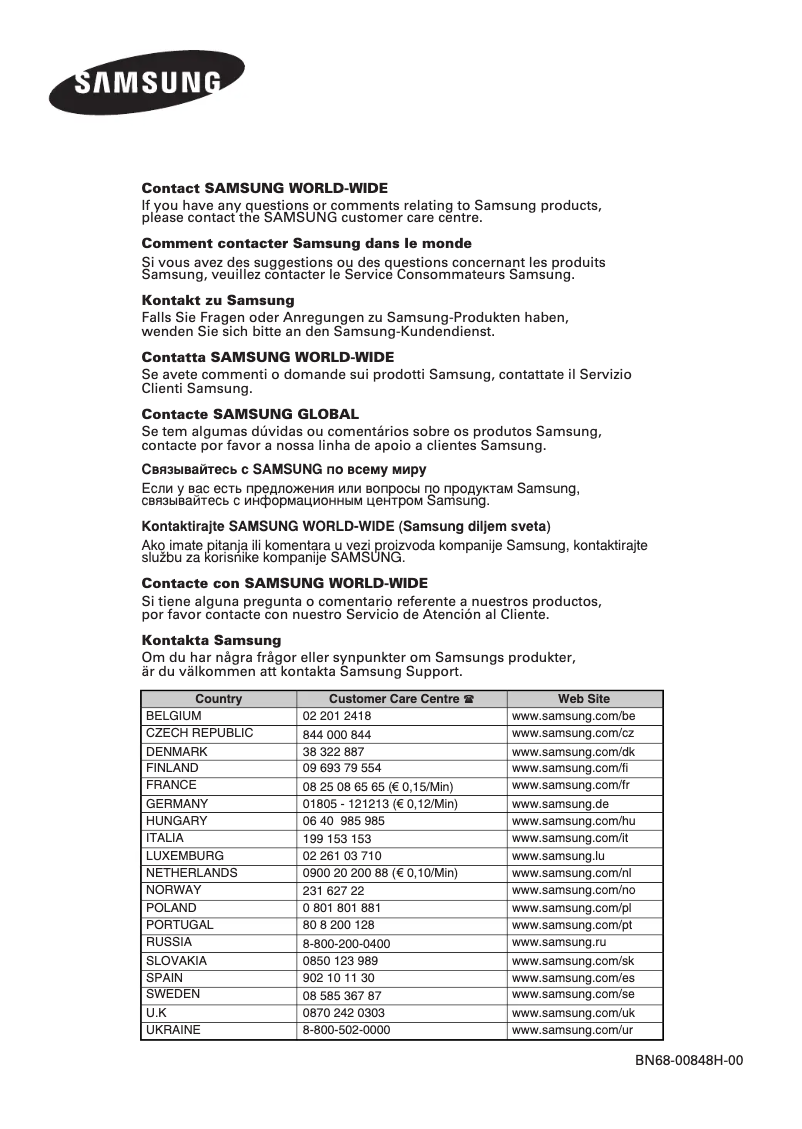 Page 1 de la notice Manuel utilisateur Samsung PPM42M6SS
