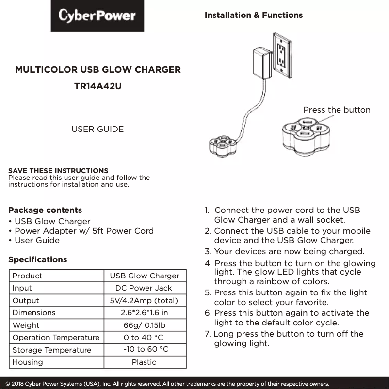 Page n°1 - Manuel utilisateur CyberPower TR14A42U