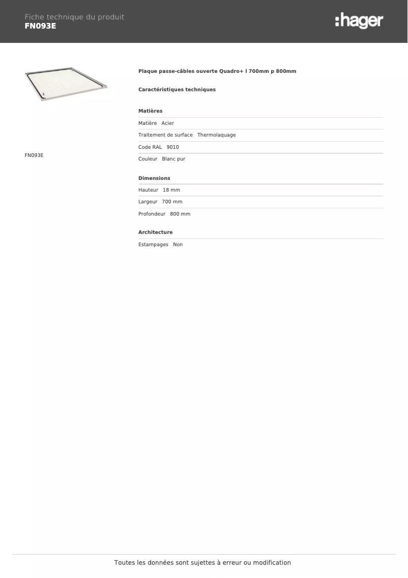 Image de la première page du manuel de l'appareil FN093E