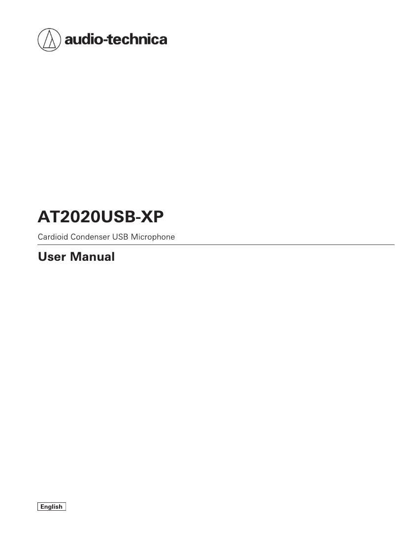 Page n°1 - Manuel utilisateur Audio-Technica AT2020USB-XP