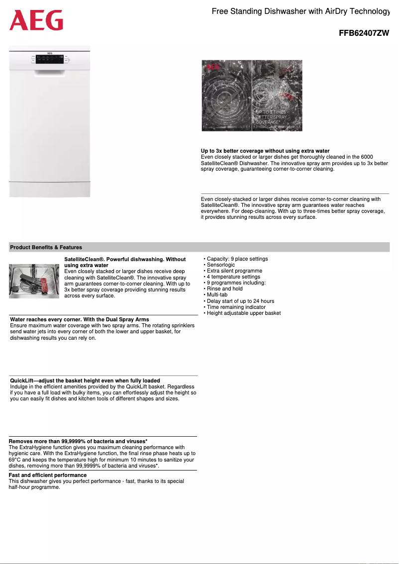 Image de la première page du manuel de l'appareil FFB62407ZW