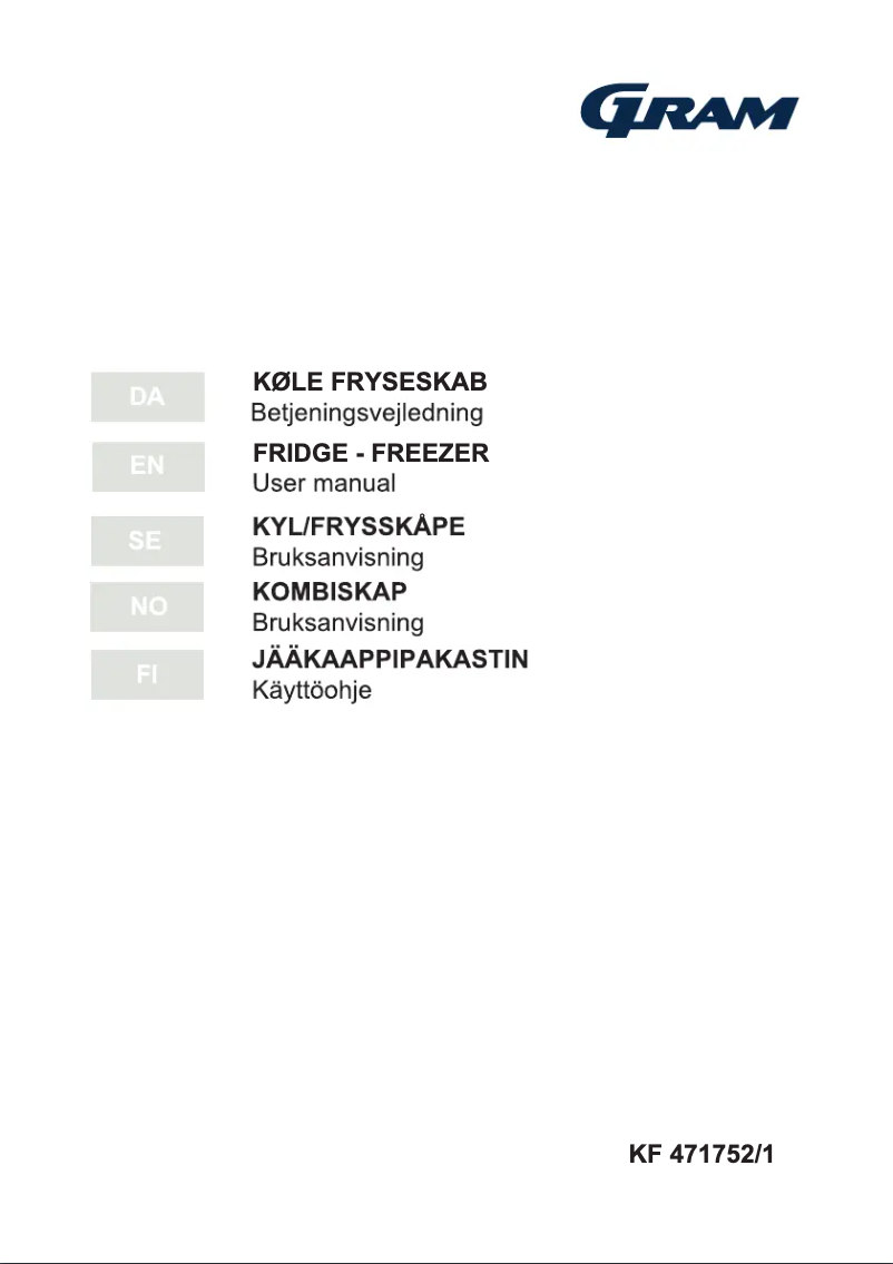 Page n°1 - Manuel utilisateur Gram KF 471752/1