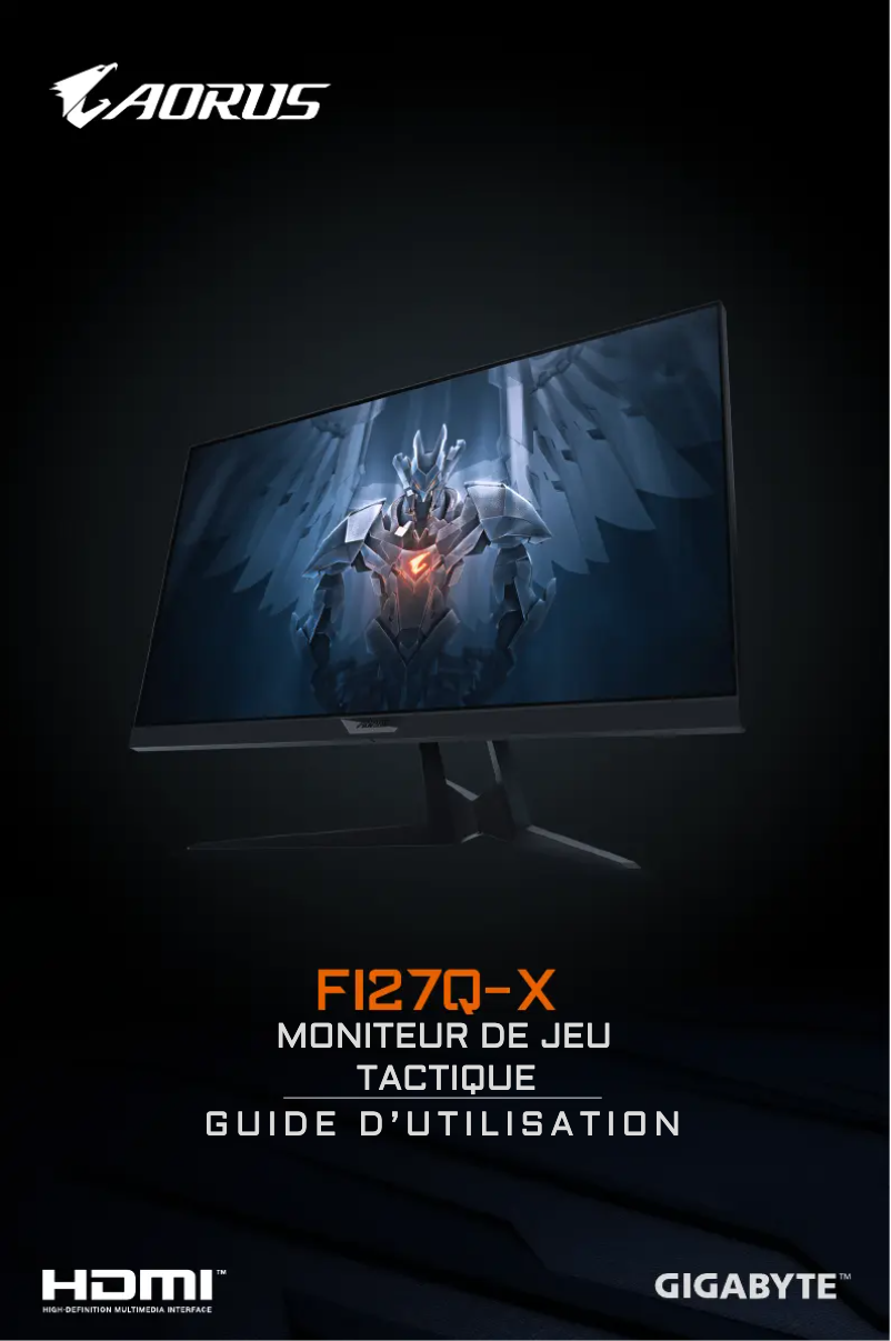 Page 1 de la notice Manuel utilisateur Gigabyte AORUS FI27Q-X