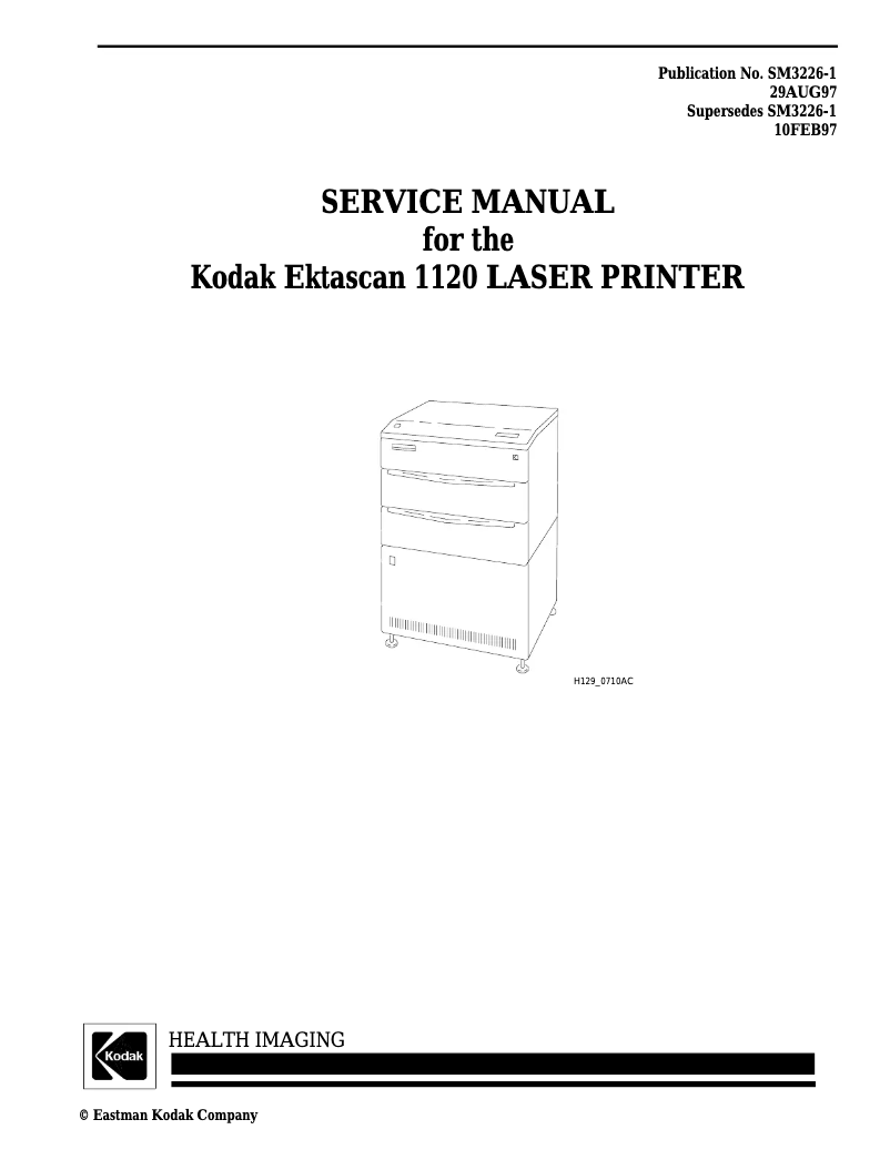 Page n°1 - Manuel utilisateur Kodak Ektascan 1120