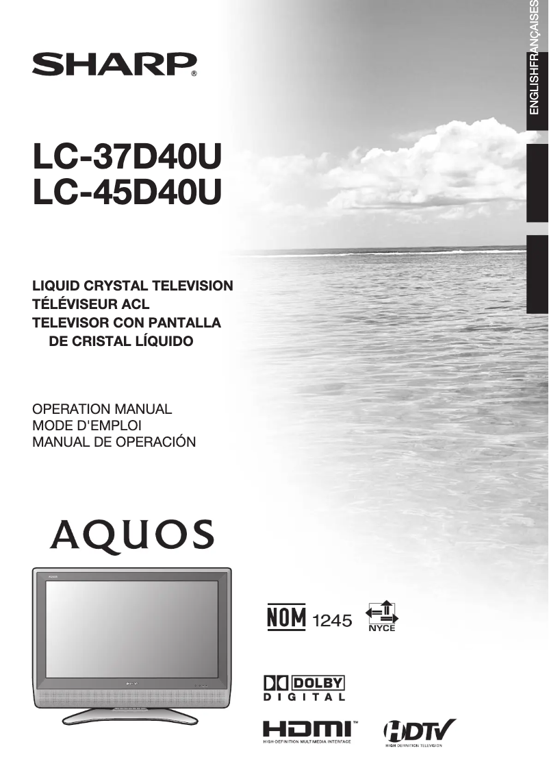 Page n°1 - Manuel utilisateur Sharp Aquos LC-45D40U