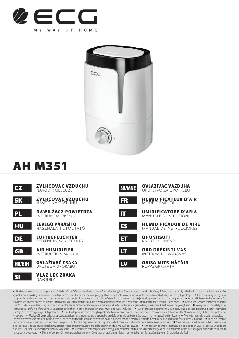 Image de la première page du manuel de l'appareil AH M351