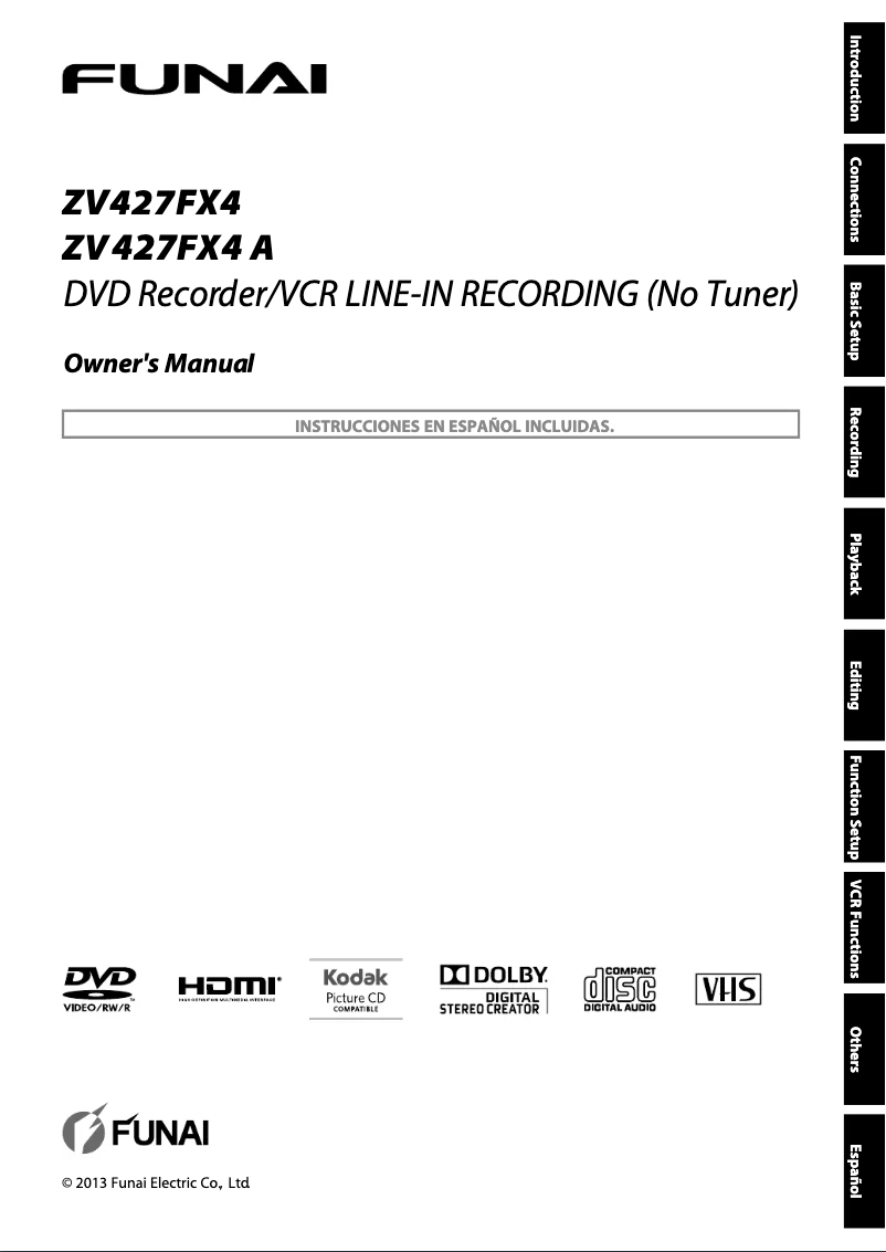Page n°1 - Manuel utilisateur Funai ZV427FX4
