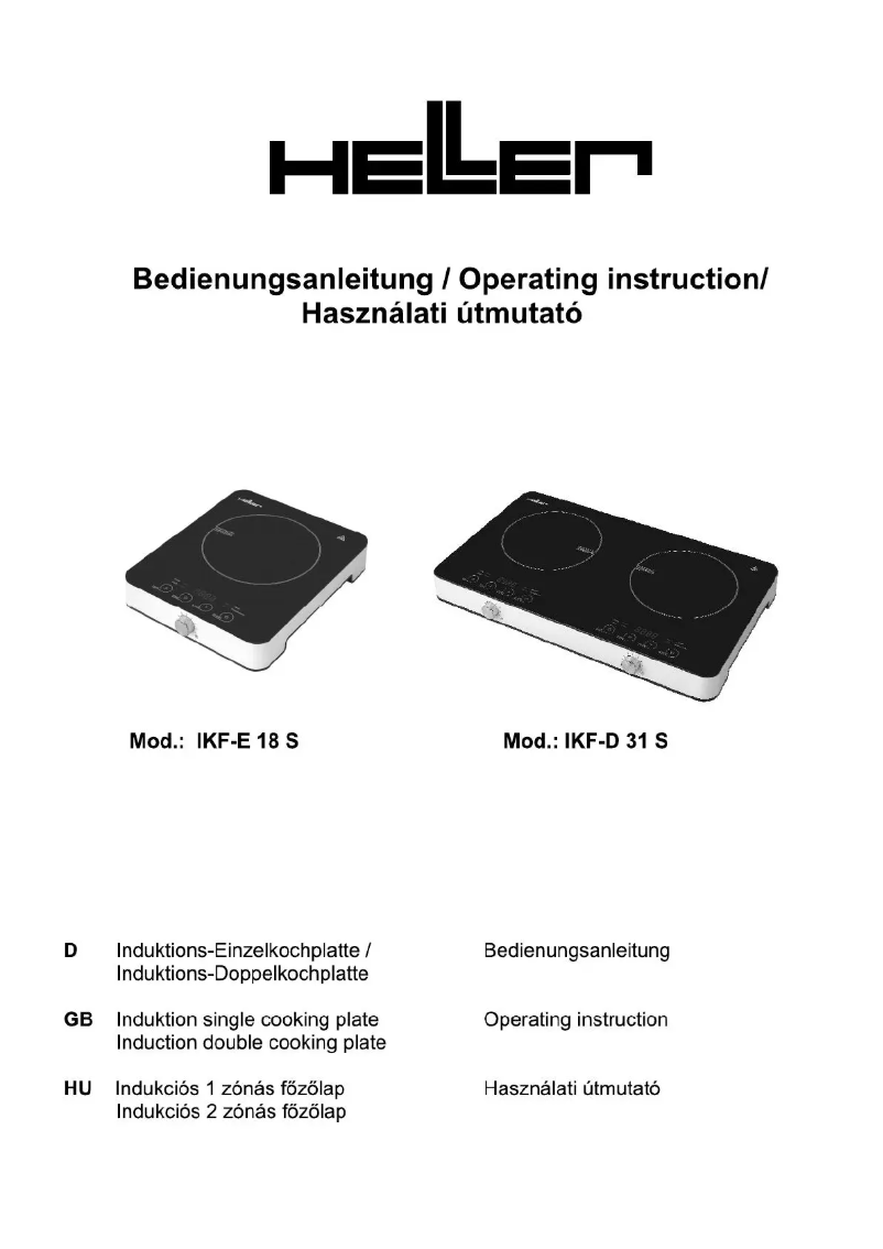 Page n°1 - Manuel utilisateur Heller IKF-D 31 S