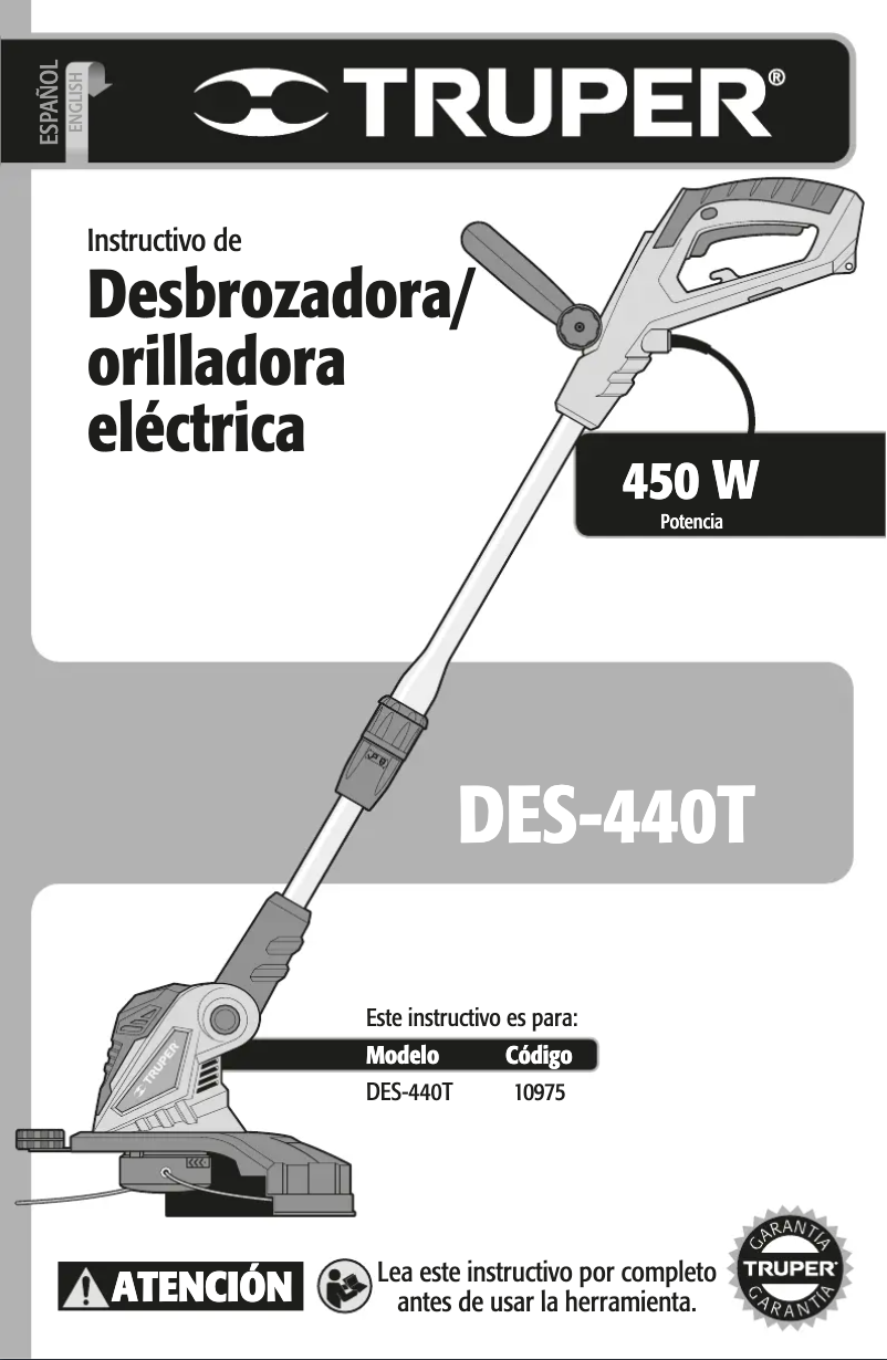 Page n°1 - Manuel utilisateur Truper DES-440T