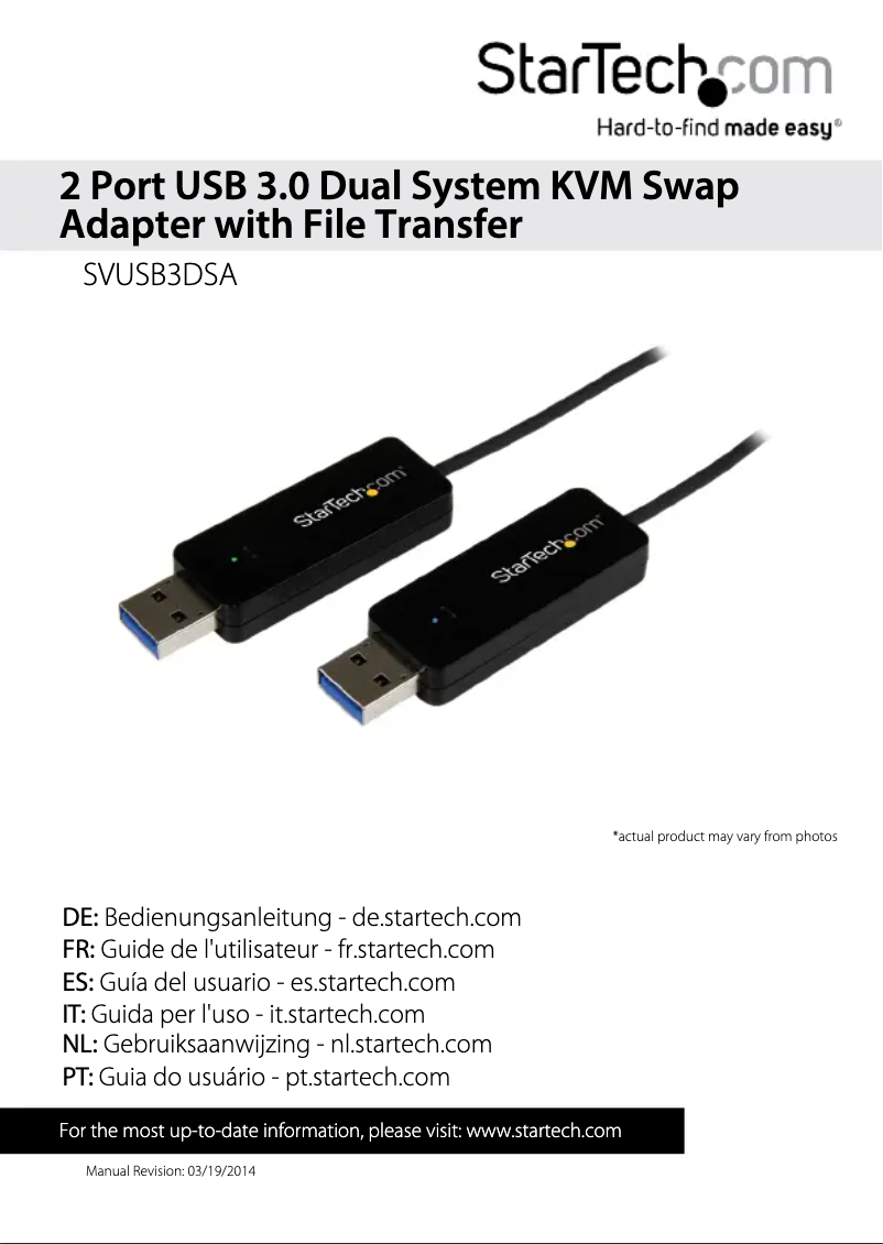 Page n°1 - Manuel utilisateur StarTech.com SVUSB3DSA