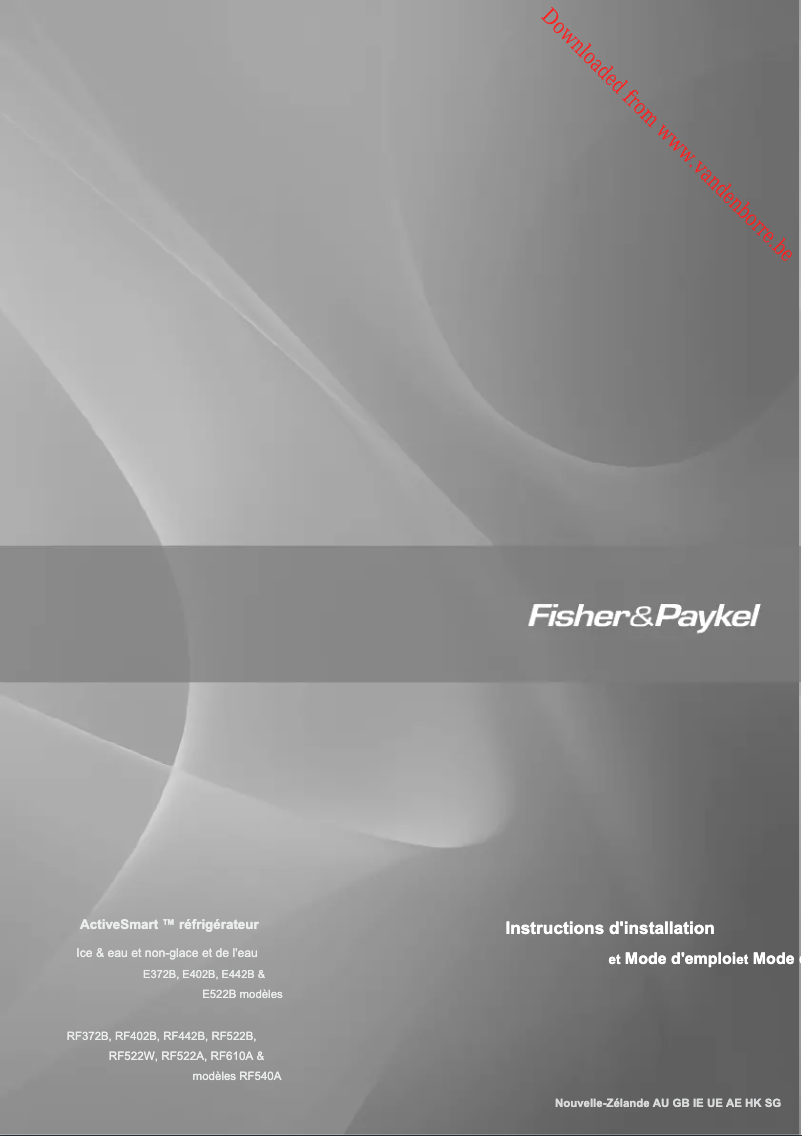 Page n°1 - Manuel utilisateur Fisher & Paykel RF522ADX4