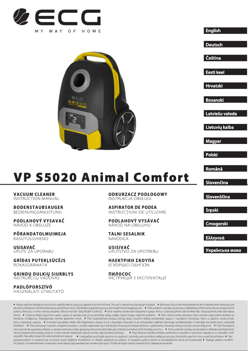 Page 1 de la notice Manuel utilisateur ECG VP S5020 Animal Comfort