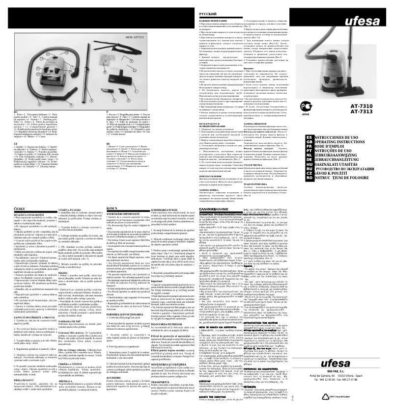 Image de la première page du manuel de l'appareil AT7313