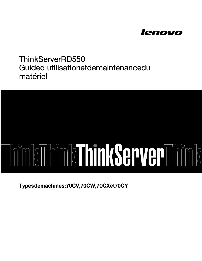 Page 1 de la notice Manuel utilisateur Lenovo ThinkServer RD550