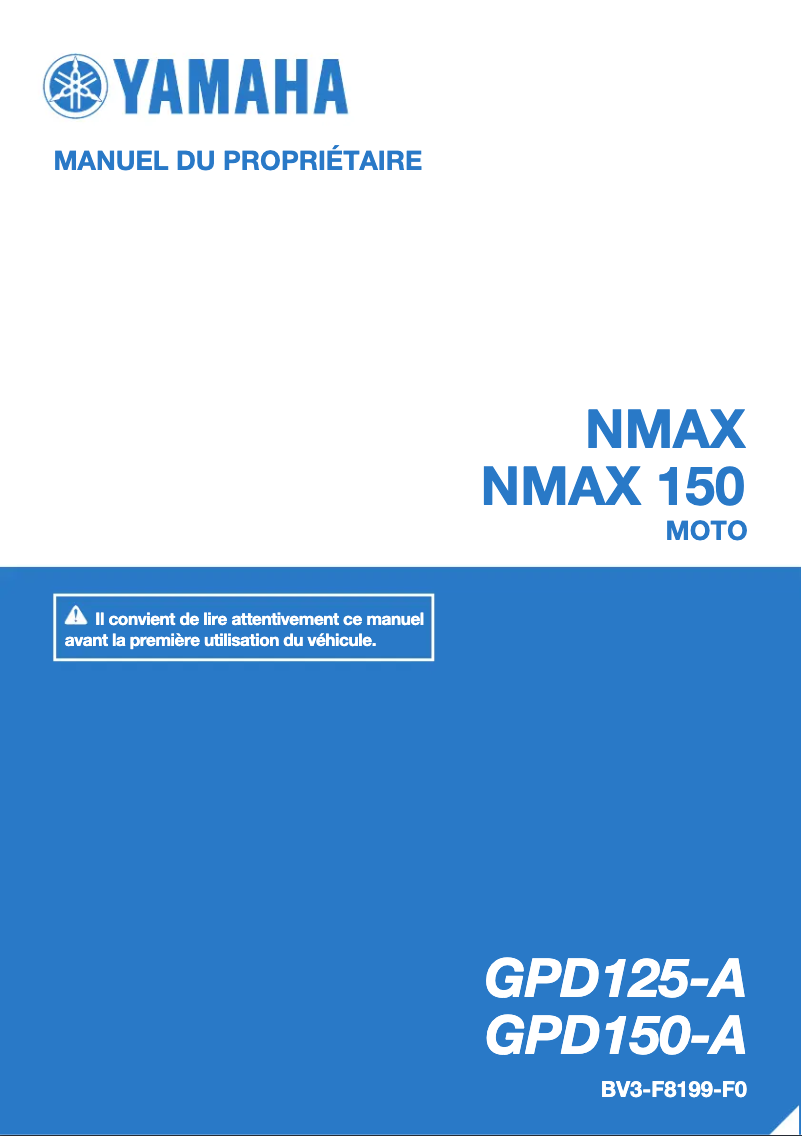 Page 1 de la notice Manuel utilisateur Yamaha NMAX 150 (2017)