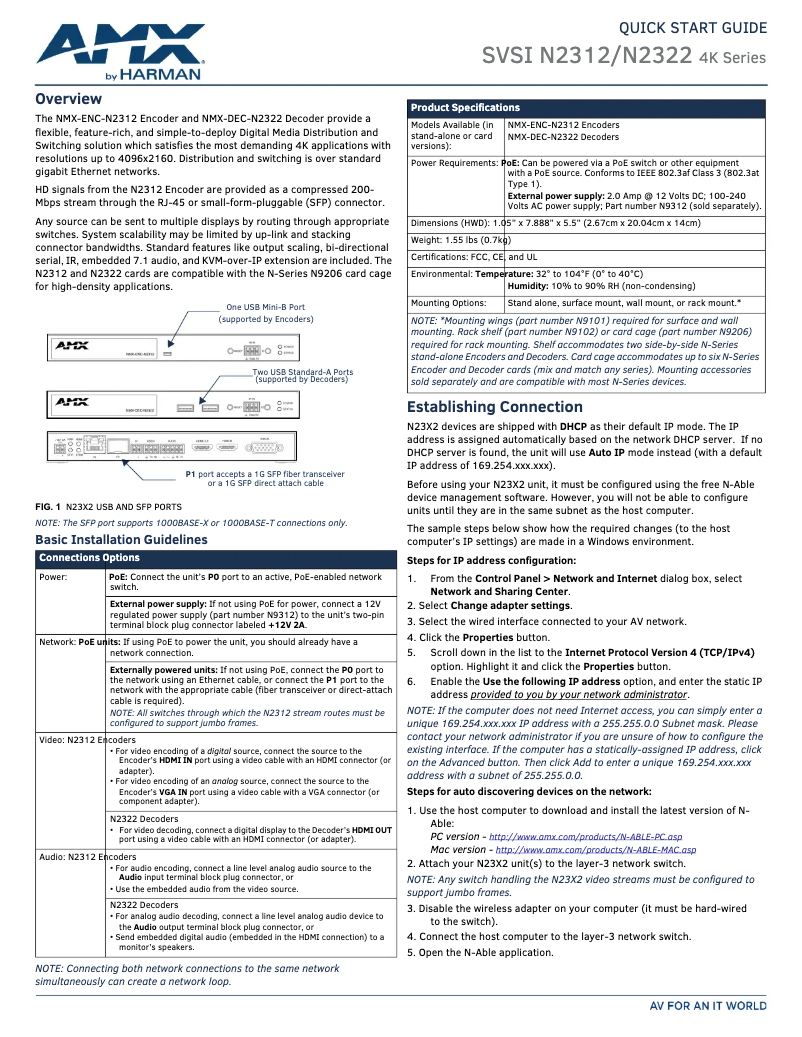 Image de la première page du manuel de l'appareil NMX-DEC-N2322