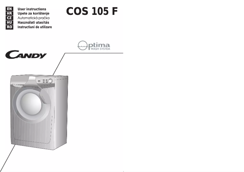 Page 1 de la notice Manuel utilisateur Candy COS 105F/1 - 36S