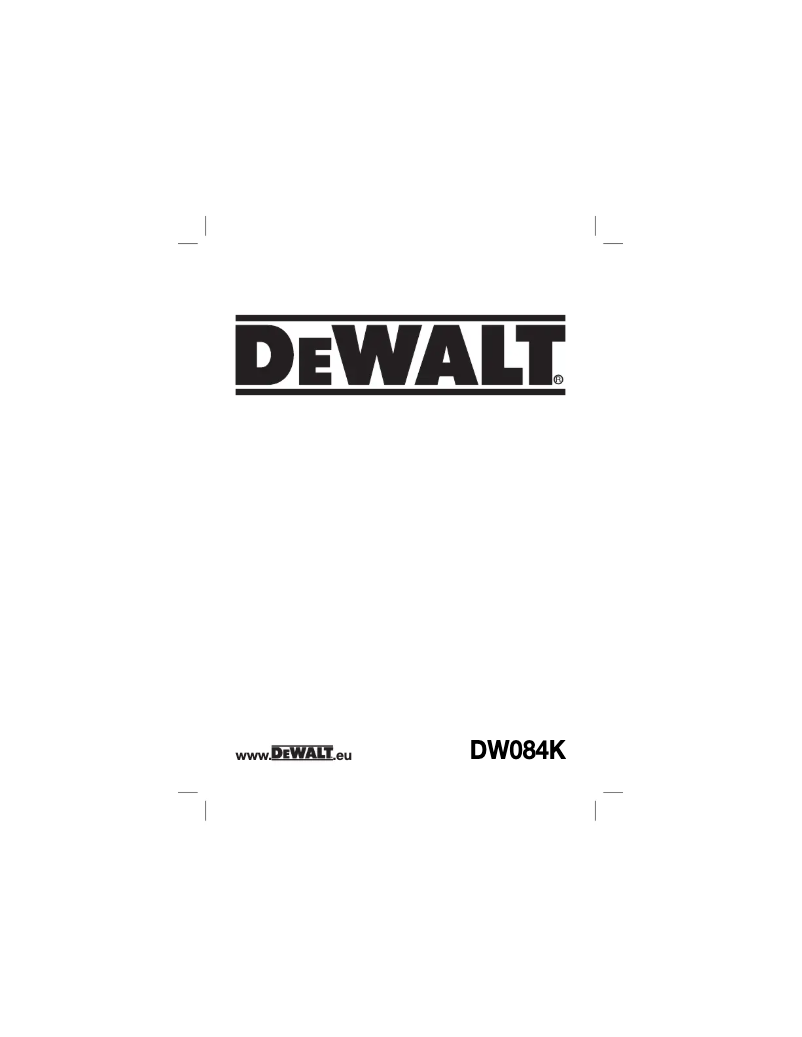 Page 1 de la notice Manuel utilisateur DeWalt DW084K