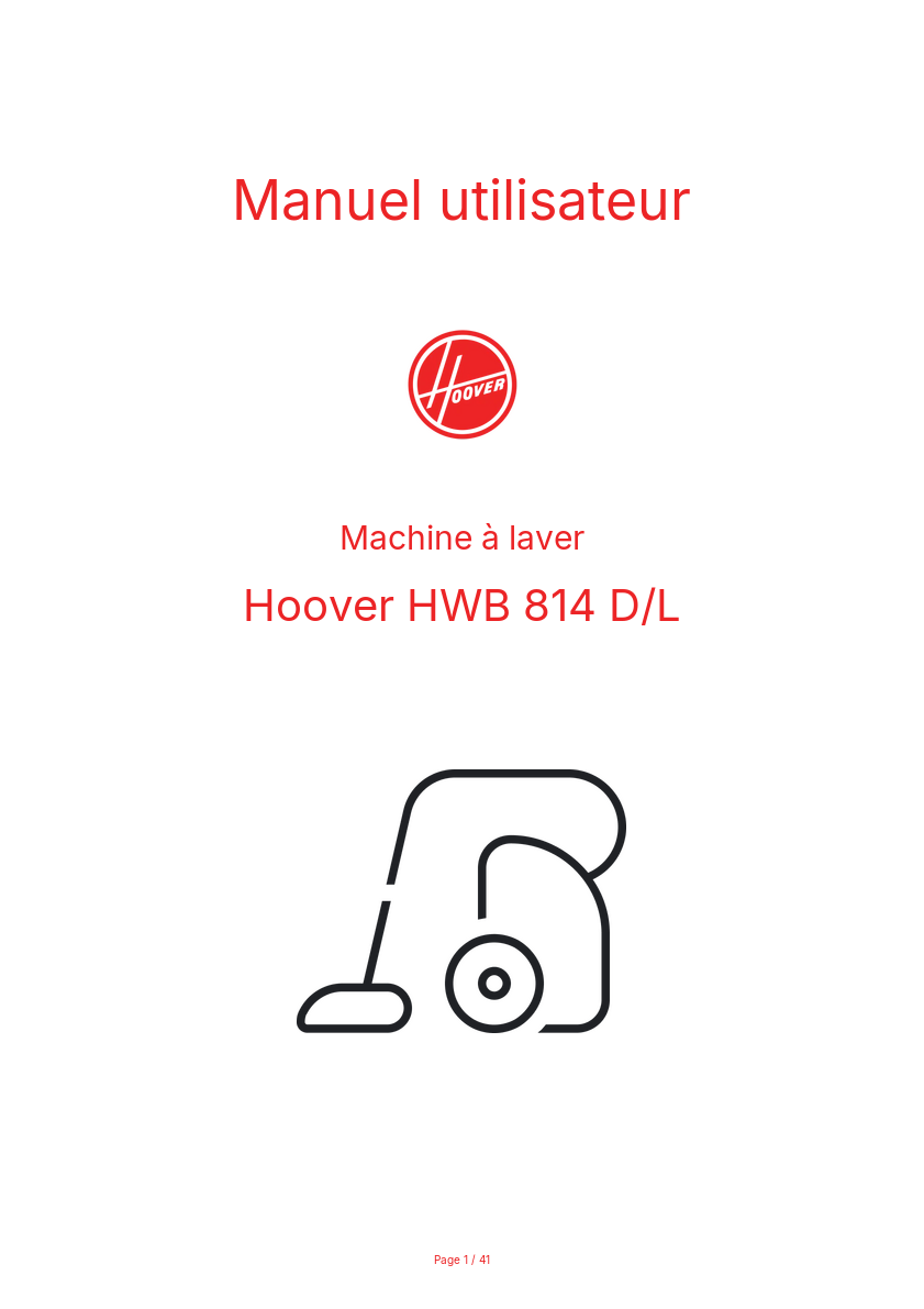 Image de la première page du manuel de l'appareil HWB 814 D/L
