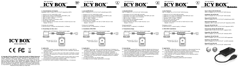 Page 1 de la notice Mode d'emploi Icy Box IB-AC704-6G