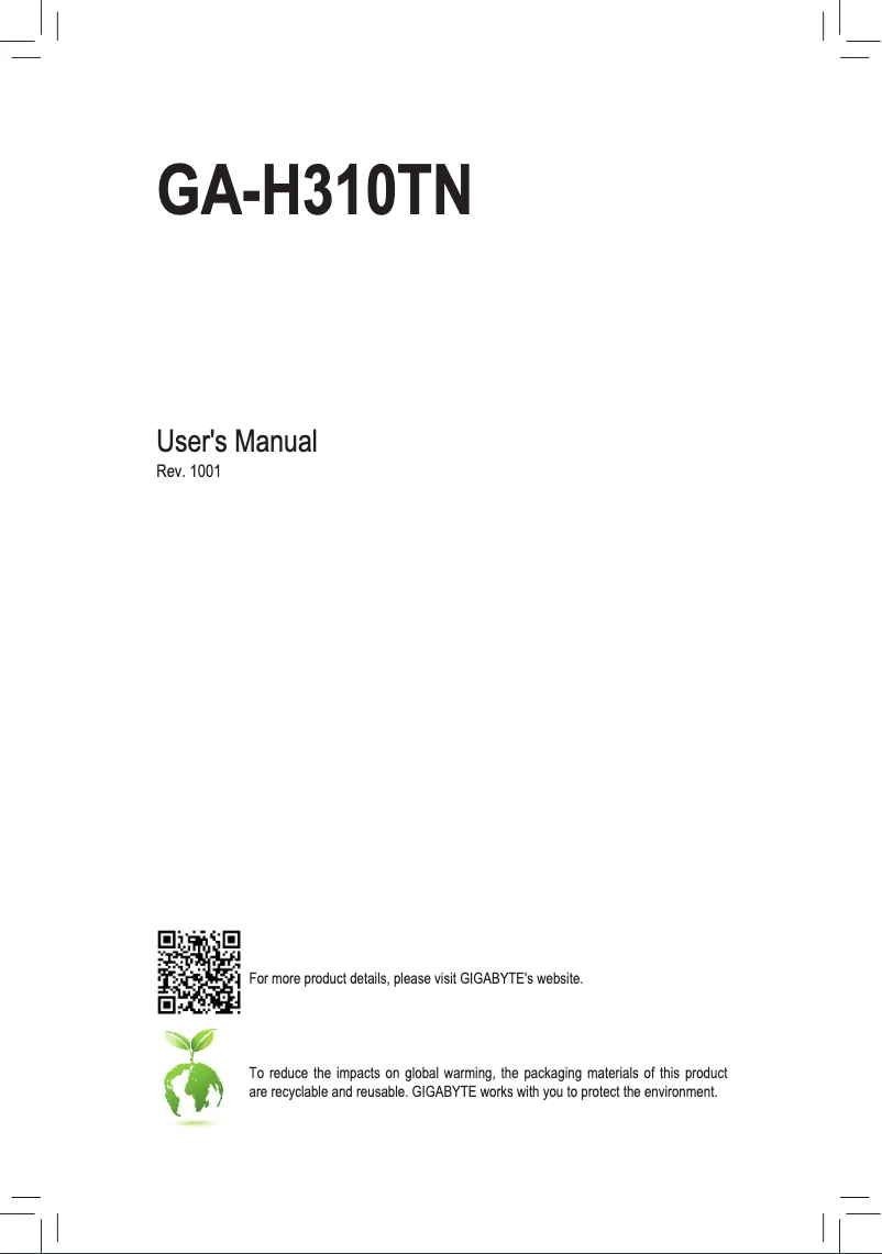 Página 1 del manual Manual de usuario Gigabyte GA-H310TN