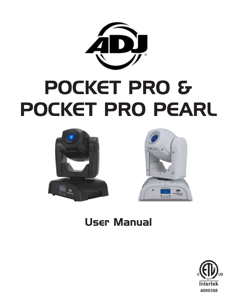 Page n°1 - Manuel utilisateur American DJ Pocket Pro
