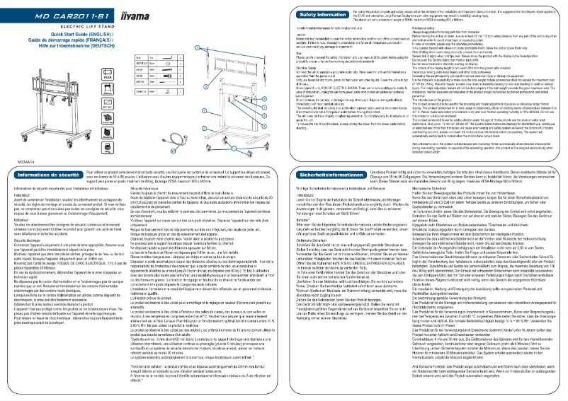 Page 1 de la notice Manuel utilisateur Iiyama MD CAR2011-B1