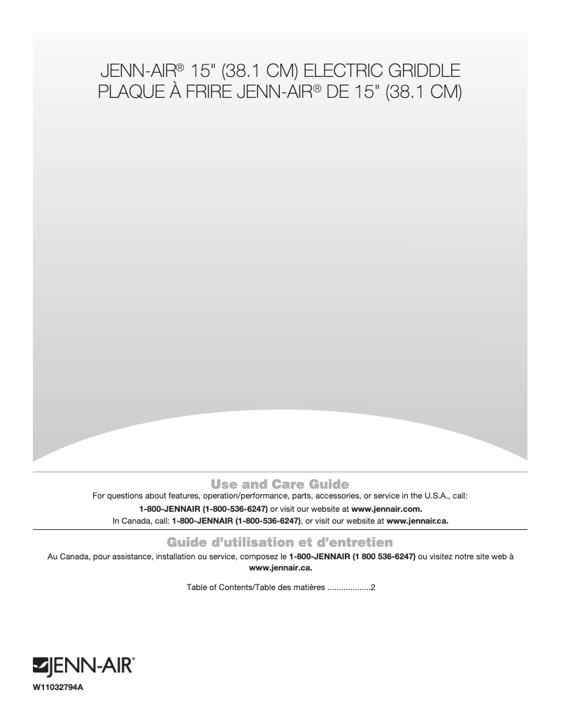 Page 1 de la notice Manuel utilisateur JennAir JEF3115GS