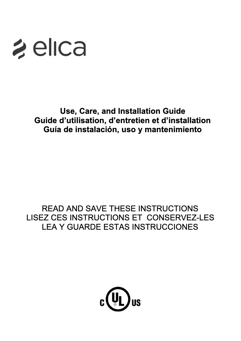 Page 1 de la notice Manuel utilisateur Elica Glide EGL436SS