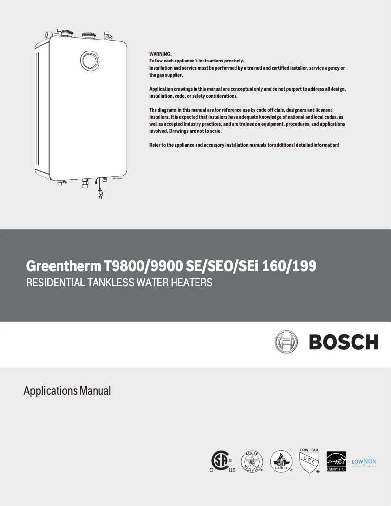 Image de la première page du manuel de l'appareil Greentherm T9800 SE 160/199
