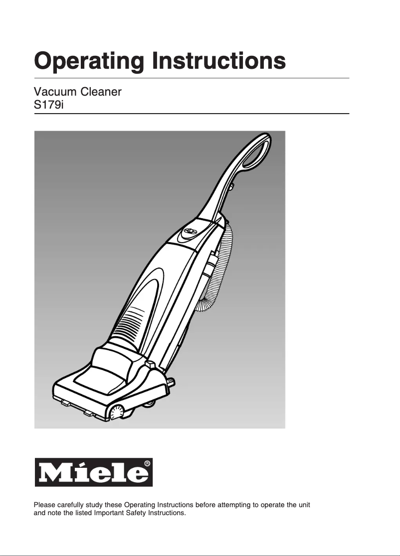 Página 1 del manual Manual de usuario Miele S 179i