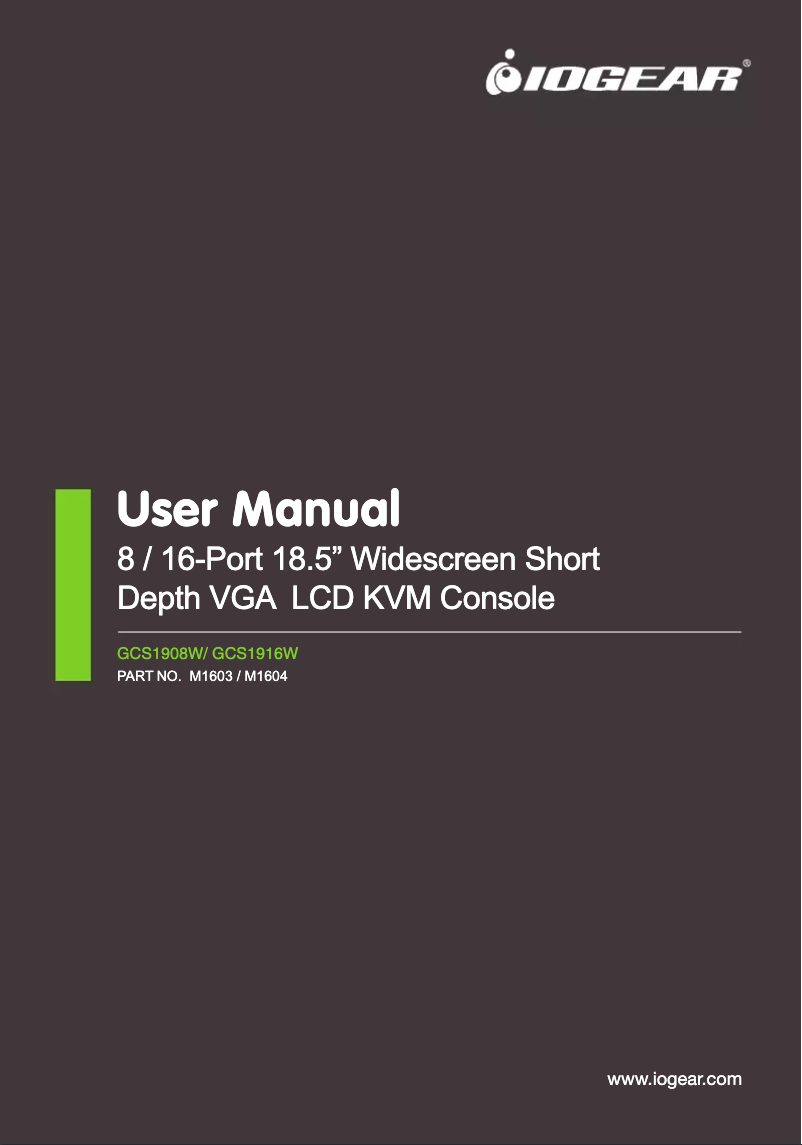 Page n°1 - Manuel utilisateur iogear GCL1908W