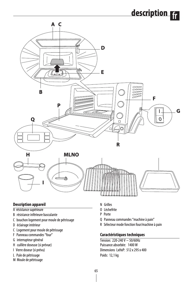 Page n°1 - Manuel utilisateur DeLonghi Pangourmet EOB20712