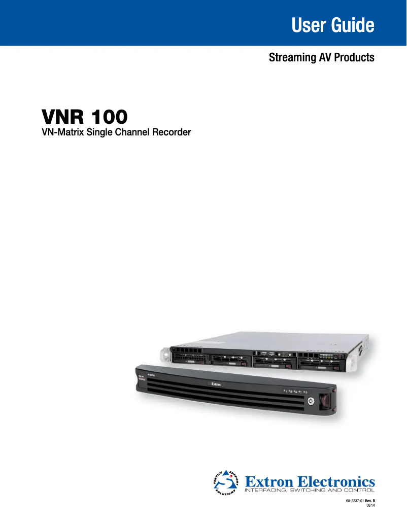 Page 1 de la notice Manuel utilisateur Extron VNR 100